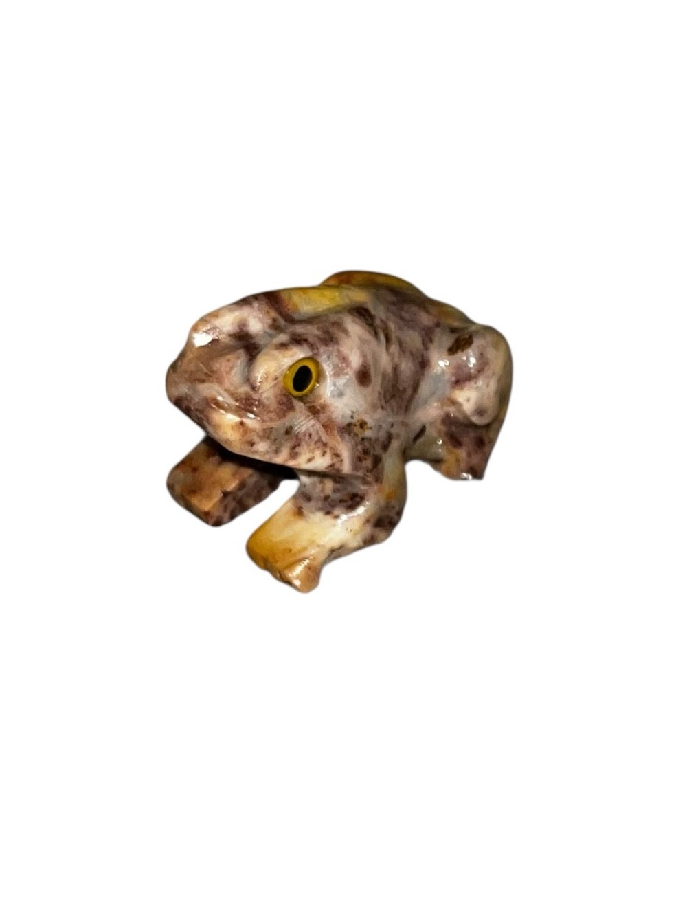 Stone Crystal rock carved frog toad small mini figure figurine 1.5”